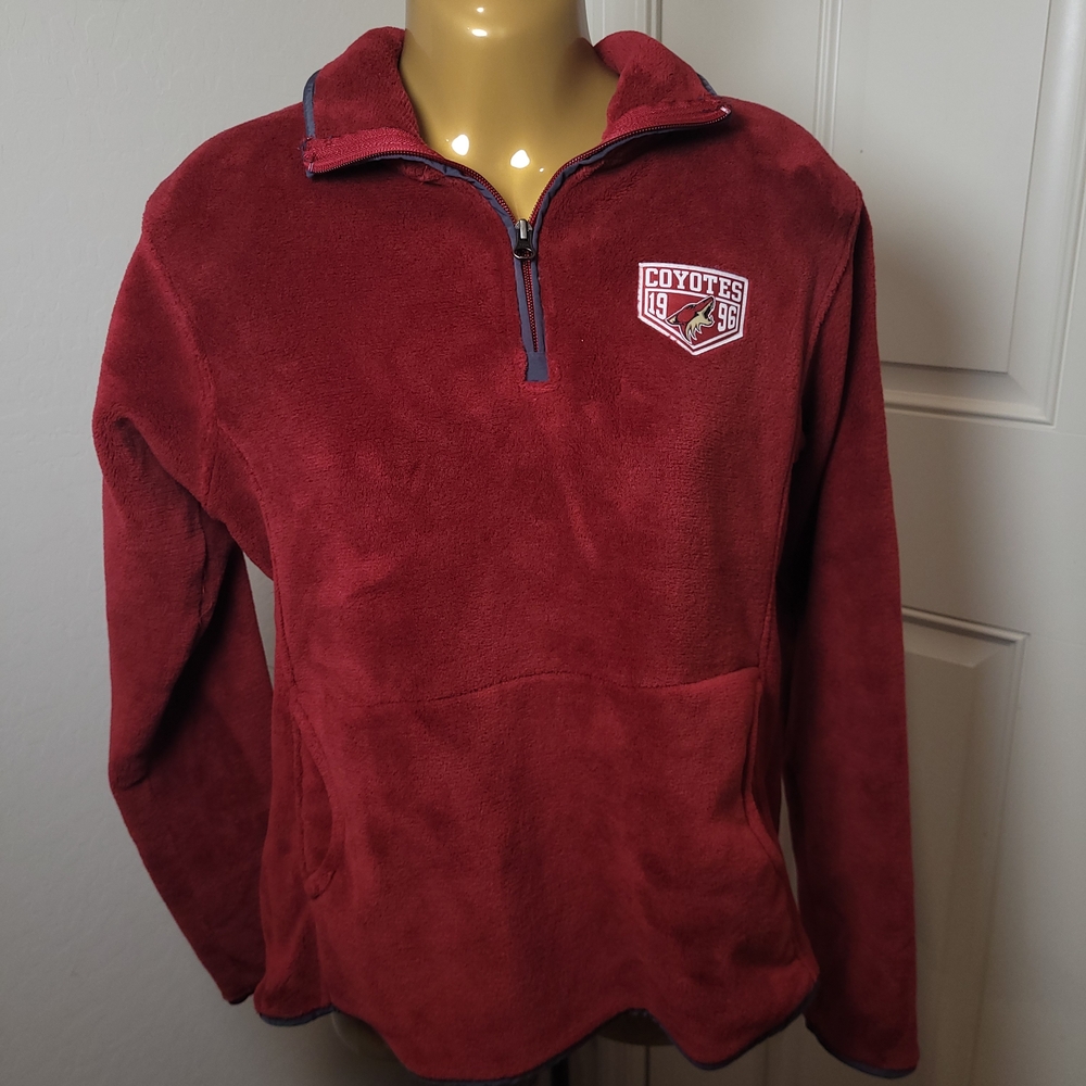 NHL Coyotes Burgundy Fleece Quarter-Zip Sweater